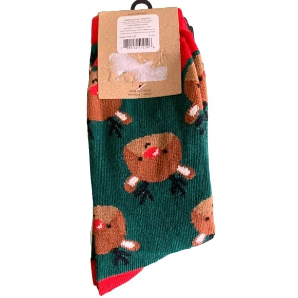 NWT K. BELL Women’s Novelty 3-pack Beary Christmas/Holiday Crew Socks - Picture 5 of 6